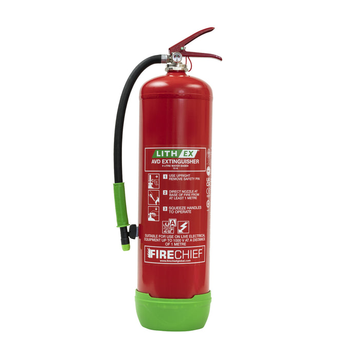 Firechief 9ltr Lith-Ex Fire Extinguisher | Certified Safety Equipment (FLE9)
