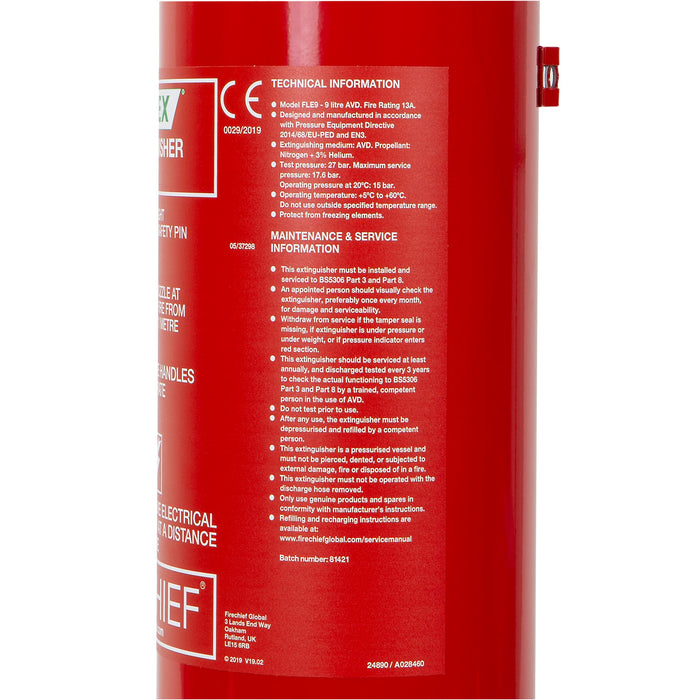 Firechief 9 Litre Lith-Ex Fire Extinguisher (FLE9)