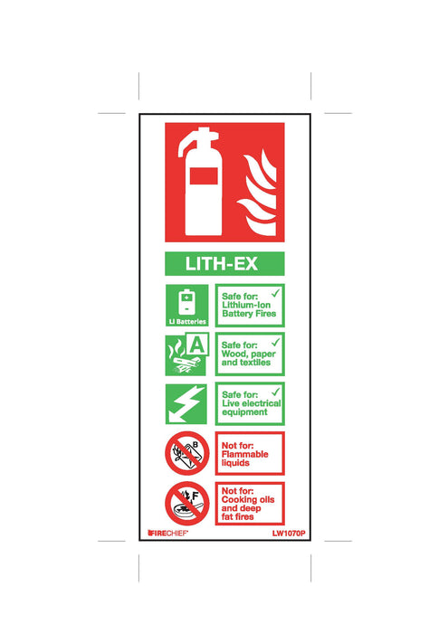 Firechief Lith-Ex Fire Extinguisher ID Sign (Part Code: LW1070P)