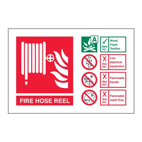 Fire Hose Reel ID Identification Sign Signage in Vinyl or Rigid PVC