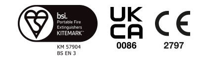 9L Water Fire Extinguisher, EWS6, 13A, UKCA/CE, Premium Colour Coded