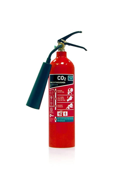 Premium 2KG CO2 Fire Extinguisher with Frost-Free Horn - UK Manufactured, LPCB & Kitemark Certified