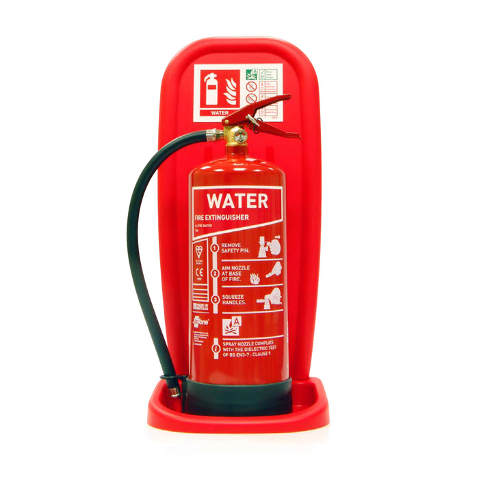 Two-Piece Fire Extinguisher Stands - Single or Double - Red or Grey