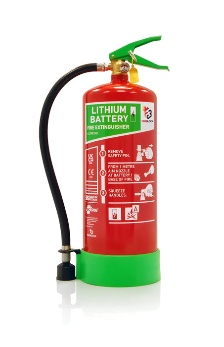 Fireblock 9L Lithium-Ion Battery Fire Extinguisher - Advanced Gel Technology, Durable